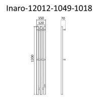 Полотенцесушитель электрический INARO нет 1200х120, латунь матовая(RAL 1018), (Ferrum, 6 крючков), Маргроид арт-Inaro-12012-1049-1018 — фото 2, Электрические полотенцесушители