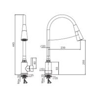 Смеситель для кухни с гибким изливом и режимом душ BELZ , оружейная сталь арт-B74810-3 — фото 14, Смесители для кухни