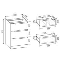 Тумба напольная NORDIC 60 /3 ящ/ под столешницу из массива и накладную раковину /AQUA DE MARCO 2060CNOR/F — фото 12, Тумбы под раковину