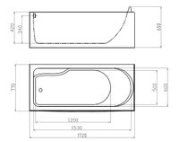 Акриловая ванна Gemy арт-G9006-1.7 B L — фото 4, Акриловые ванны