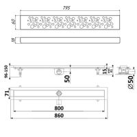 Товар: К-т водоотводящий желоб DP20-800 из нержавеющей стали + Декор. решетка DR20-800 арт-DP20800-DR20800 - фото 7 К-т водоотводящий желоб DP20-800 из нержавеющей стали + Декор. решетка DR20-800 арт-DP20800-DR20800 — фото 7, Душевые лотки