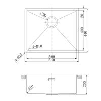 Кухонная мойка Lemark OLANGA 540 прямоугольная из нержавеющей стали цвет Сталь 9937125 — фото 4, Кухонные мойки