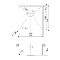 Кухонная мойка Lemark OLANGA 440 прямоугольная из нержавеющей стали цвет, Светлое золото арт-9938122 — фото 5, Кухонные мойки