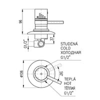 Смеситель Termostat для душа скрытого монтажа, DT283Z — фото 2, Смеситель для душа