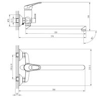 Товар: B35 Смеситель для ванны, с плоск.изливом 350мм, р/ОД, хром, ROS, B35-32 - фото 2 B35 Смеситель для ванны, с плоск.изливом 350мм, р/ОД, хром, ROS, B35-32 — фото 2, Смеситель для ванны