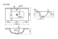 Раковина мебельная накладная Compact 710x395x170, цвет белый арт-CN7029 — фото 5, Раковины накладные
