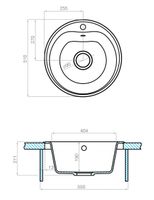 Товар: Мойка для кухни Мида 510x510x210 мм,круглая, кофе 1A712732MD280 - фото 3 Мойка для кухни Мида 510x510x210 мм,круглая, кофе 1A712732MD280 — фото 3, Кухонные мойки