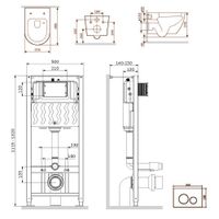 IS49001.801900 Инсталляция с клав Pro L белый с подвес унит Like Aquaspin с сид м/лиф — фото 2, Комплекты унитаз + инсталляция