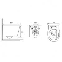 Унитаз ABBER Bequem подвесной белый, безободковый, смыв торнадо и струйный смыв арт-AC1127 — фото 9, Подвесные унитазы