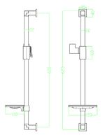Душевая стойка 625 мм с прямоугольной мыльницей, хром. LEMARK арт-LM8069C — фото 2, Штанги для душа