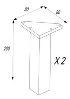 Ножки для тумб 200-210 мм (ФЛАЙ, НОРТОН, СИЛЬВА, СКАНДИ, СТОУН) (набор 2шт.) 1A222703SI000 — фото 4, Тумбы под раковину