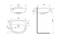 АНИМО Умывальник б/отв. 55 см.,хр.кольцо, крепление, САНТЕК арт-1WH110499 — фото 9, Раковины подвесные