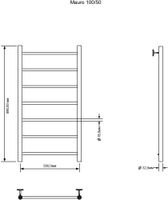 Полотенцесушитель водяной Aquanet Mauro 1000x500 хром арт-00282318 — фото 3, Водяные полотенцесушители