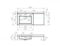Раковина САКУРА 100, белая арт-1A71973KSK010 — фото 4, Раковины накладные