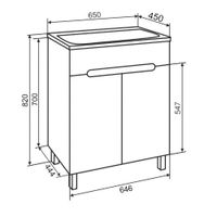 Тумба напольная OLIVIA 65 /2дв/ AQUA DE MARCO 2065COLI/F — фото 8, Тумбы под раковину