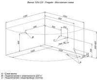 Акриловая ванна Aquanet Fregate 120x120 00203935 — фото 4, Акриловые ванны