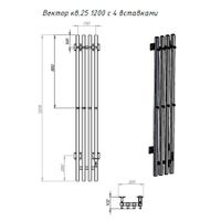 Полотенцесушитель Пэк сп Вектор кв 4 120*15 белый ВГП арт-ПэкспВекторкв412015белВГП — фото 2, Электрические полотенцесушители