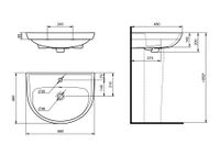 Умывальник "Прайм-65" (660х480) с отв. перелива и с отв под смеситель SANTERI 131176S0011B0 — фото 5, Раковины встраиваемые сверху
