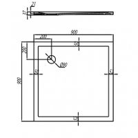 Поддон "Калифорния 90х90" квадратный, литьев.мрамор, бел. 1A713536CA010 — фото 4, Душевые поддоны
