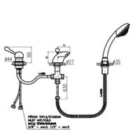 Смеситель Labe для ванной, на 3 отверстия, бронзовый, арт-L470.5SSM — фото 2, Смеситель для ванны