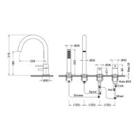 Смеситель для ванны с душем, врезной Timo Saona 2320/13Y никель — фото 2, Смеситель для ванны
