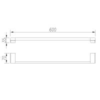 Tivoli Держатель банного полотенца 600мм, металл арт-AQM7303GM — фото 2, Полотенцедержатели