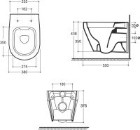 Унитаз подвесной КЕРАМИН БАРИ МЛ Slim Soft Close безободковый, сиденье дюропласт с микролифтом CDB00022778 арт-4810531133575 — фото 6, Подвесные унитазы