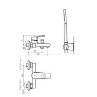 Смеситель Colorado для ванной с душевым комплектом, держатель подвижный, арт-CO154.5/2 — фото 4, Смеситель для ванны