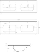 Раковина Aquanet Flat 120 (двойная) белая 00254367 — фото 13, Раковины встраиваемые сверху