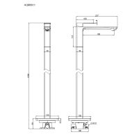 Savona Смеситель для напольной раковины (монт. часть в комплекте), металл арт-AQM6811GM — фото 3, Смесители для раковины