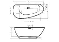 GRANADA ванна 170х80 R белая матовая RIHO арт-B121001105 — фото 2, Ванны из искусственного камня