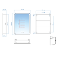 600х800 Зеркальный шкаф ПРАВЫЙ с подсветкой, подогревом и часами, корпус Антрацит арт-AQM9203 — фото 5, Зеркальные шкафы в ванную