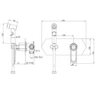 PRIZMA Смеситель для биде, гигиен.душ встраеваемый, р/ОД, хром, LM, арт-LM3919C — фото 2, Гигиенические души