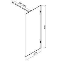 X-Joy Душевая перегородка 100x195, стекло прозр. 8 мм + покрытие, фурнитура мат хр арт-W94UWI-100-F1-MTE — фото 5, Душевые перегородки