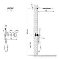 Душевая система встроенная с термостатом Timo Saona SX-2350/03SM черный — фото 6, Встраиваемые душевые комплекты