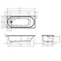 W94A-175-075W-A X-joy Ванна акриловая 175х75 см — фото 7, Акриловые ванны