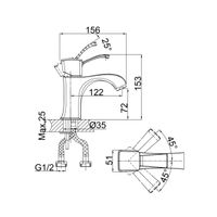 Товар: Смеситель для раковины D&K Rhein Bach, хром арт-DA1472101 - фото 2 Смеситель для раковины D&K Rhein Bach, хром арт-DA1472101 — фото 2, Смесители для раковины