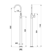 SE925.5Z SEINA - смеситель для умывальника на высокой ножке, ЦВЕТ ЗОЛОТО — фото 2, Смесители для раковины