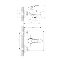 B35 Смеситель для ванны, монолитный излив 145мм, р/ОД, хром, ROS, арт-B35-30 — фото 2, Смеситель для ванны