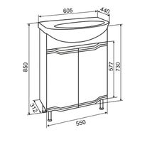 Тумба напольная Viktoria 60 с умывальником Элеганс 60 /AQUA DE MARCO 5060CVIC — фото 12, Тумбы с раковиной