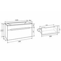 Тумба подвесная OLIVIA 100 /1 ящ/ AQUA DE MARCO 2100COLI/H — фото 8, Тумбы под раковину