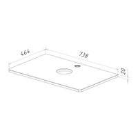 Столешница MIANO 80 см под 1 раковину из стекла, цвет: Белый арт-LM06M80S — фото 3, Столешницы под раковину