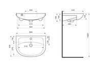 Раковина SANTEK Эллада 60 мебельная белый (WH110198) — фото 9, Раковины подвесные