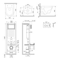 IS110138.741701 ErgoFit Инсталляция с клав L черн мат с подвес унит SenseFlashClean с сид м — фото 1, Комплекты унитаз + инсталляция