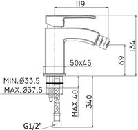 Смеситель для биде Paffoni Level LES131CR — фото 3, Смесители для биде