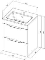 Тумба под раковину Aquanet Практика 50 белый глянец 00347914 — фото 14, Тумбы под раковину