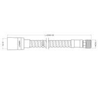 Шланг гибкий 2,0 м для лейки смесителя на борт ванны, 1/2"-M15, EPDM-сталь хром., пакет. LEMARK арт-LE8063S — фото 2, Душевые шланги