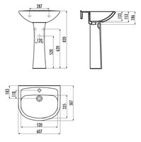CREAVIT PITTA Раковина подвесная (45*60) PA060.00000 арт-PA060-00CB00E-0000 — фото 2, Раковины подвесные