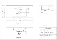 Раковина Aquanet Flow 100 арт-00347433 — фото 7, Раковины встраиваемые сверху