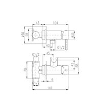 Смеситель Seina для биде для биде с душевой лейкой с нажимным механизмом пласт., SE843/1Z — фото 2, Смесители для биде